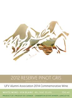 2014 Commemorative Wine label - 2012 Pinot Gris