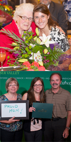 Top: Donor Jean Scott with a student award recipient Bottom: Graduation celebrations