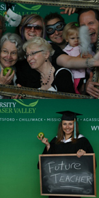 Top: Ashley Kennedy celebrates graduation with her family Bottom: Graduate from the TEP program
