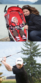 Top: Alumna Danielle Zanardo, BA '08; Bottom: A UFV Cascades golfer