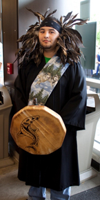 Drummer preparing for the procession at Convocation 2011